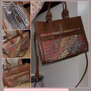 Juicy Couture Brown and Pink Shoulder Bag